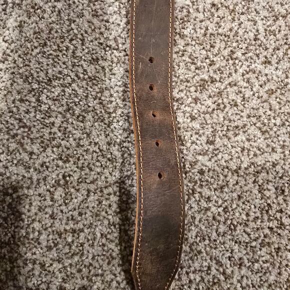 Women's Buckle Brown Leather Belt - Picture 4 of 7